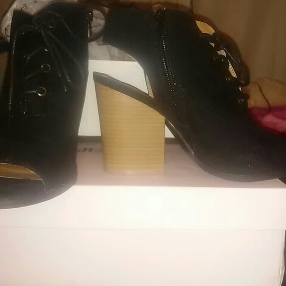 Open toe open heel booties